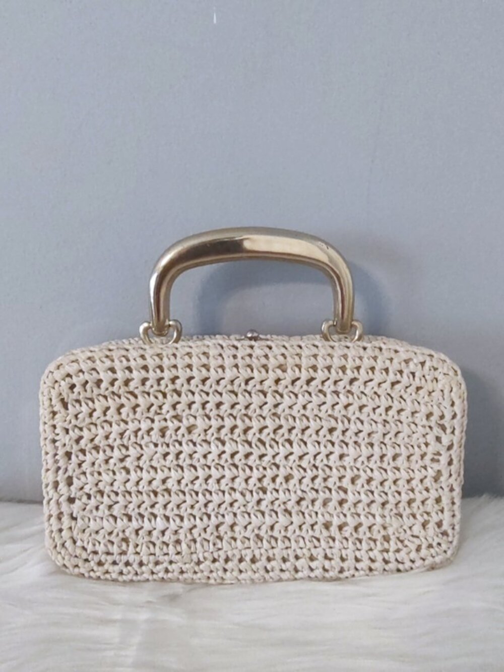 Vintage 1960s Forsum handwoven wicker handbag EUC